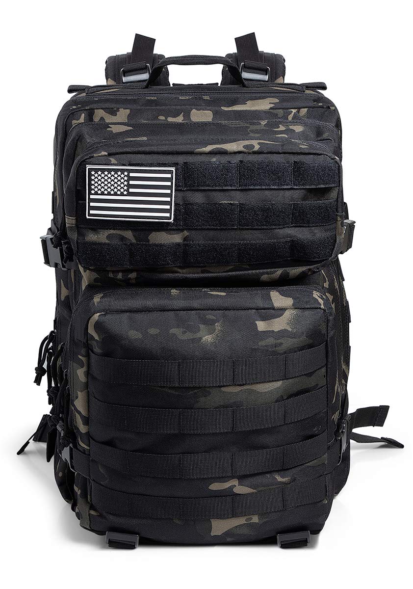 QT&QY 45 L Militär-Rucksack, Molle, Outdoor, Trekking, Tagesrucksack