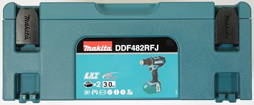 Makita DDF482RFJ Akku-Bohrschrauber 18V / 3,0 Ah, 2 Akkus + Ladegerät im MAKPAC