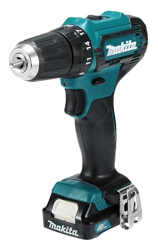 Makita DF333DSAE Akku-Bohrschrauber 12 V max. / 2,0 Ah, 2 Akkus + Ladegerät im Transportkoffer, Schwarz, Blau