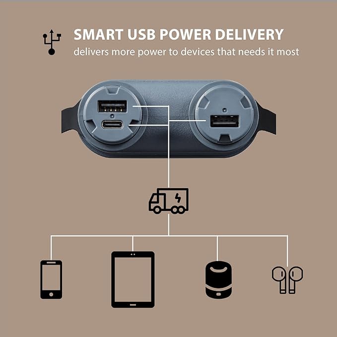 ELECOM NESTOUT 15000mAh Powerbank, 32W USB-C, IP67, Outdoor, Beige