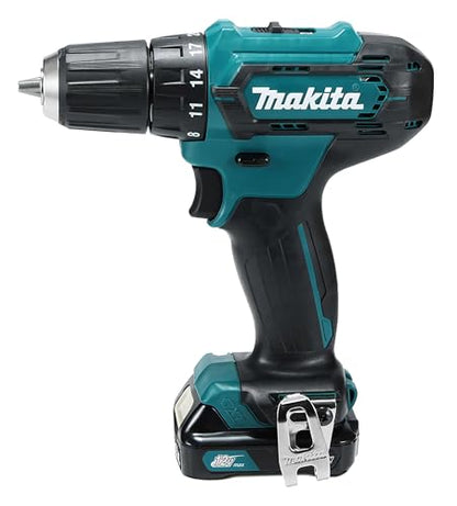 Makita DF333DSAE Akku-Bohrschrauber 12 V max. / 2,0 Ah, 2 Akkus + Ladegerät im Transportkoffer, Schwarz, Blau