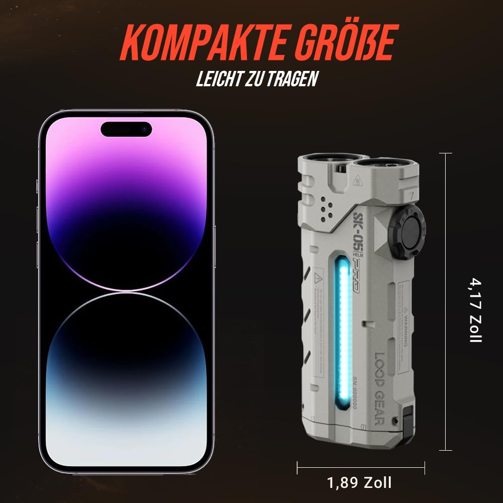 LOOP GEAR SK05PRO Taschenlampe 4360 Lumen, 8000 mAh, IP68, Outdoor, Survival