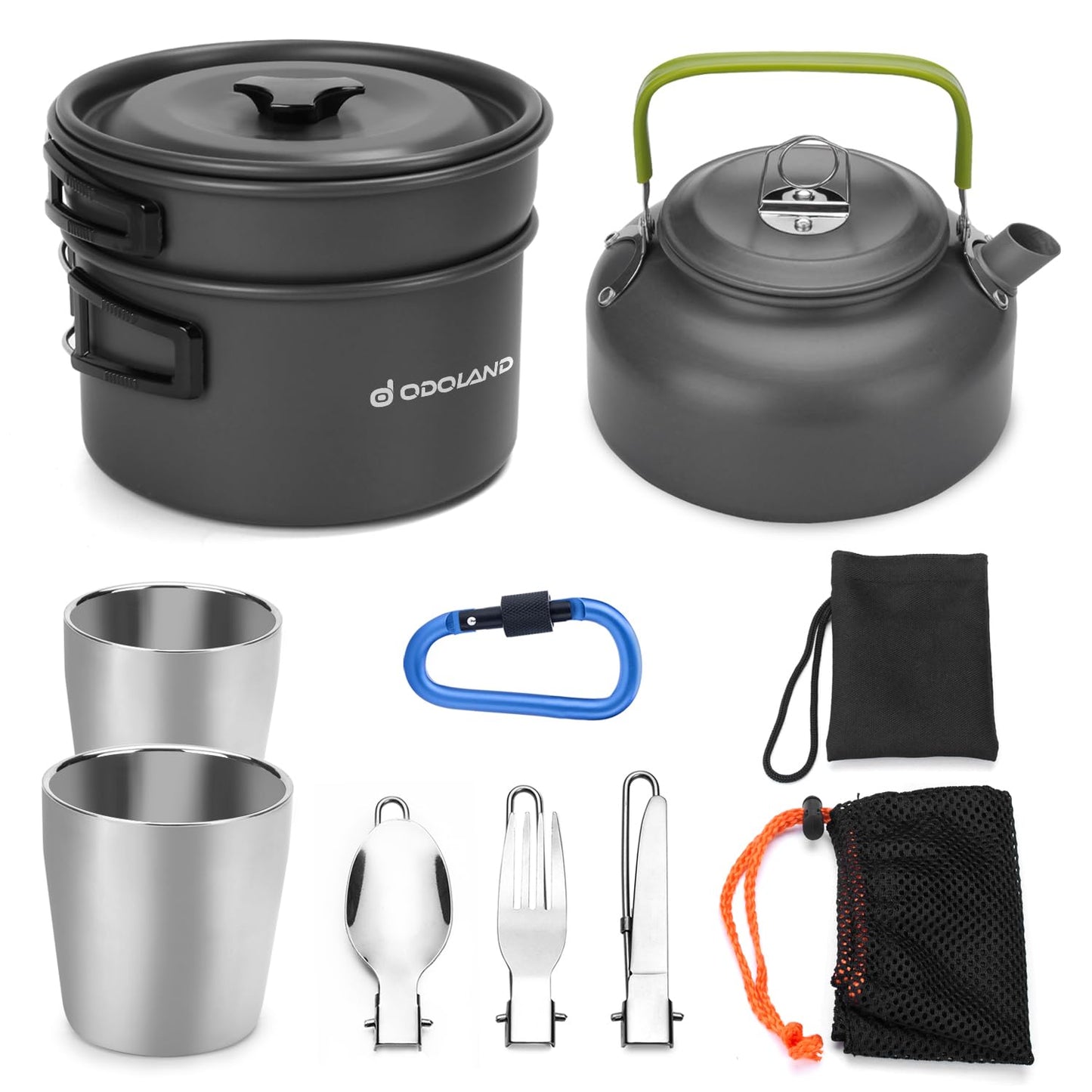 Odoland Camping Geschirr-Set 1–2 Personen, Aluminium, Outdoor, Picknick