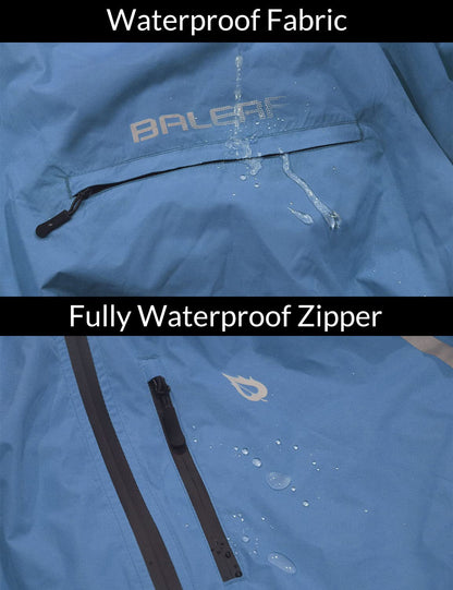 baleaf Herren Fahrrad- & Regenjacke, Wasserdicht, Windbreaker, Blau XL