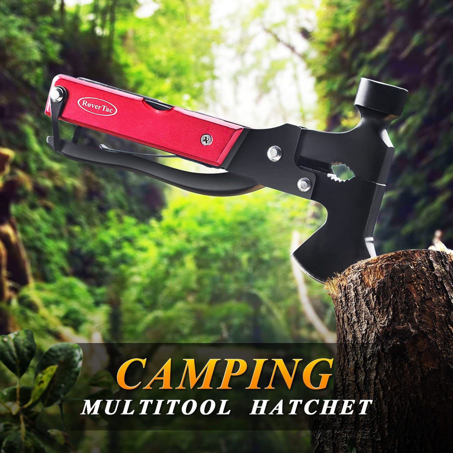 RoverTac Multitool Beil 14-in-1 Survival, Messer, Hammer, Zange, Säge