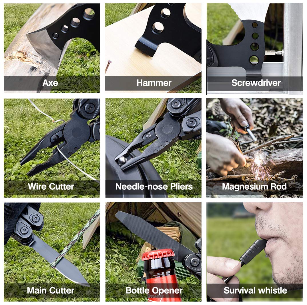 WayinTop 33-in-1 Multifunktionswerkzeug: Hammer, Zange, Messer, Outdoor
