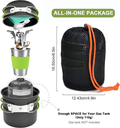 Odoland Camping Geschirr Set 10 PCS, Aluminium, Outdoor, Picknick, Wandern