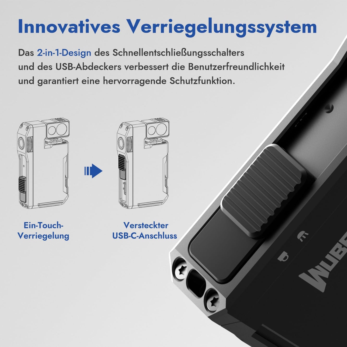 WUBEN G5 LED Taschenlampe 400 Lumen, USB, Magnetisch, Outdoor, Camping