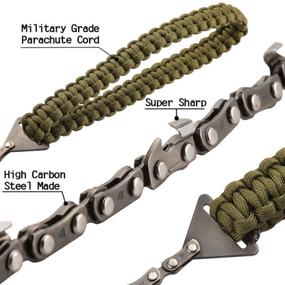 Handkettensäge 36" 16Z, Paracord-Griff, Stahl, Outdoor, Camping, Garten