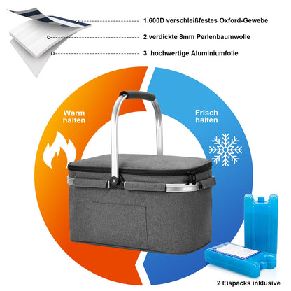 ALLCAMP Faltbare Kühltasche 2 Pers., Isoliert, Thermo, Aluminium, Picknick