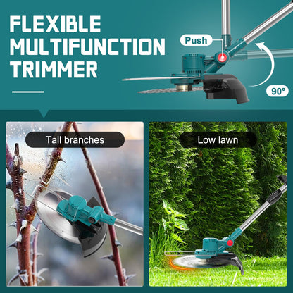 Rasentrimmer mit Akku und Unkrautbürste & Freischneider Akku – 2x4,0Ah Akku, Leicht (3,5 kg)