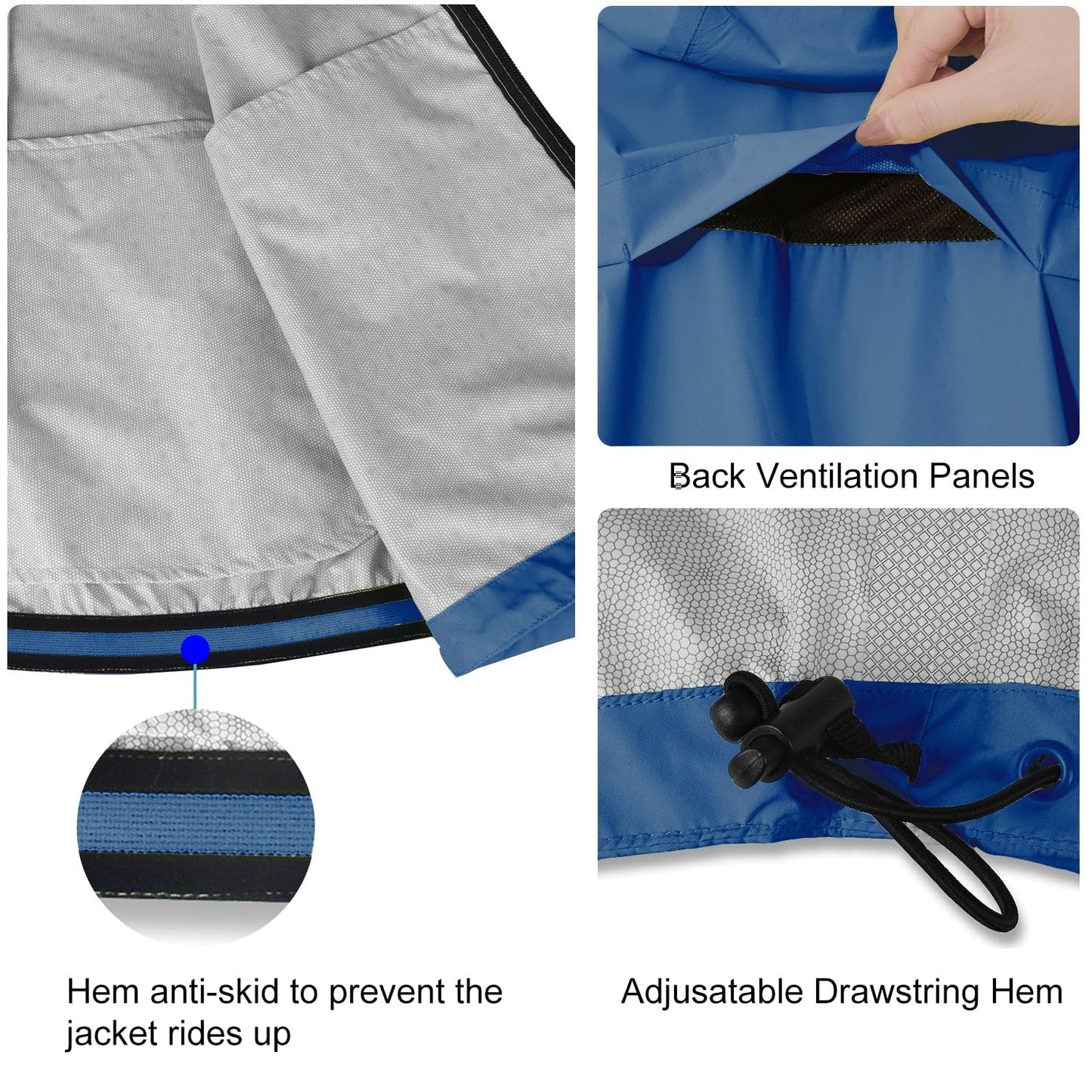 baleaf Herren Fahrrad- & Regenjacke, Wasserdicht, Windbreaker, Blau XL