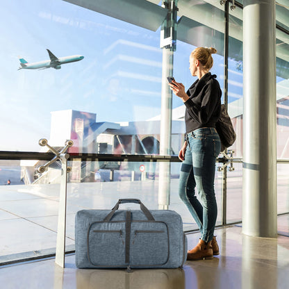 Vomgomfom Faltbare Reisetasche 65 L, Sport & Travel, Schuhfach, Blau