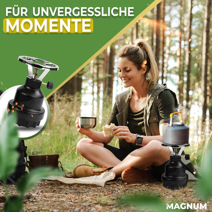 Magnum Campingkocher inkl. 4 Gaskartuschen, robust, Outdoor, Camping