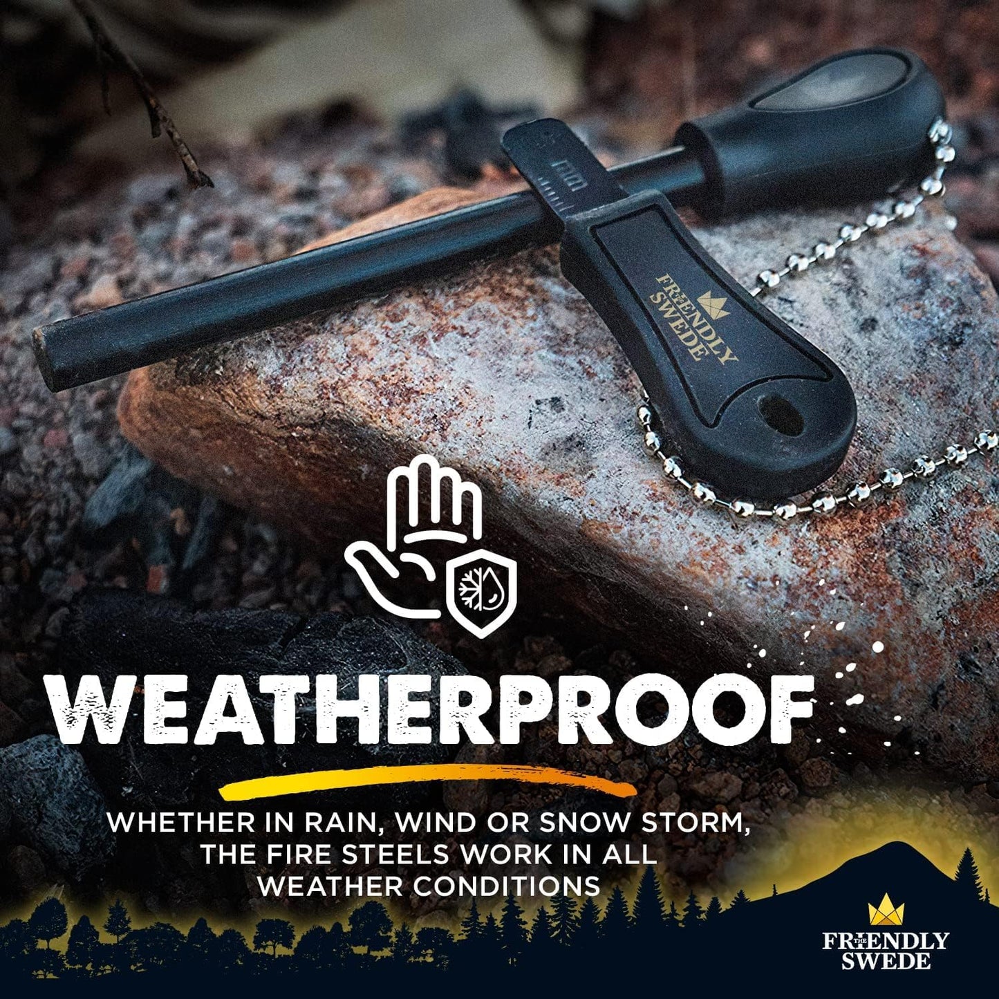 The Friendly Swede 2er Feuerstarter Easy Grip, Camping, Outdoor, Survival