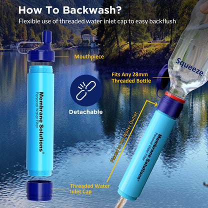 Membrane Solutions Wasserfilter 0,1 µm, 5000 L, BPA-frei, 4er Pack, Outdoor