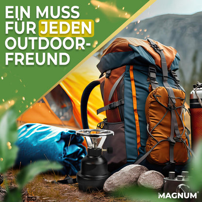 Magnum Campingkocher inkl. 4 Gaskartuschen, robust, Outdoor, Camping