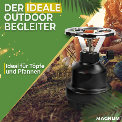 Magnum Campingkocher inkl. 4 Gaskartuschen, robust, Outdoor, Camping