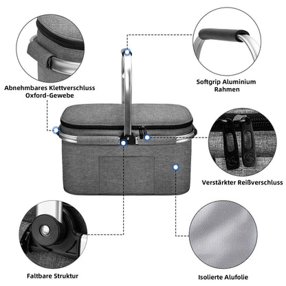 ALLCAMP Faltbare Kühltasche 2 Pers., Isoliert, Thermo, Aluminium, Picknick