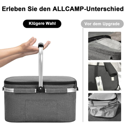 ALLCAMP Faltbare Kühltasche 2 Pers., Isoliert, Thermo, Aluminium, Picknick