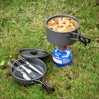 Odoland Camping Geschirr-Set 1–2 Personen, Aluminium, Outdoor, Picknick