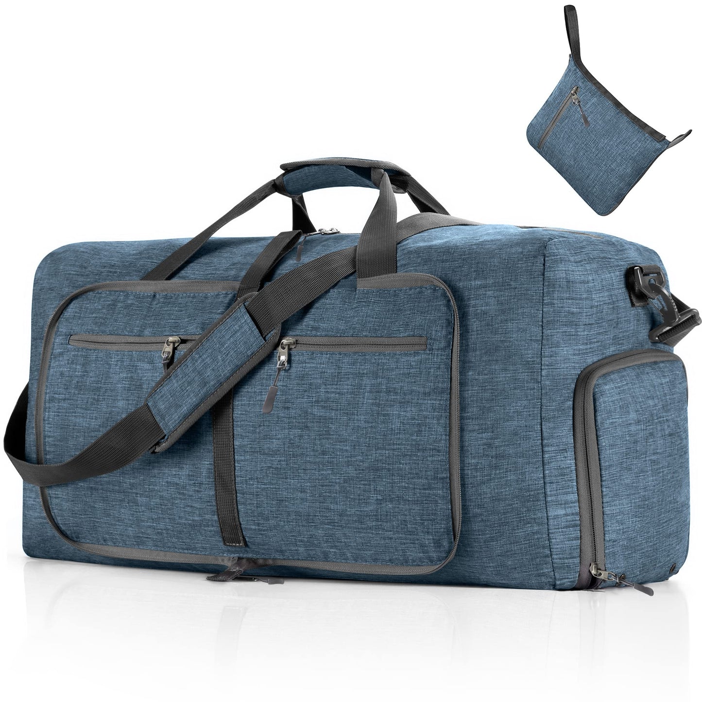 Vomgomfom Faltbare Reisetasche 65 L, Sport & Travel, Schuhfach, Blau
